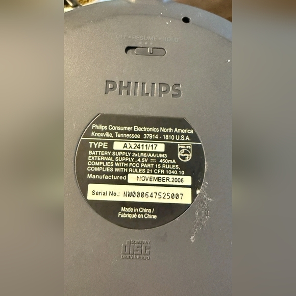 VTG Philips Personal Portable CD Player AX2411/17 45 Seconds ESP Tested & Works - Picture 4 of 4